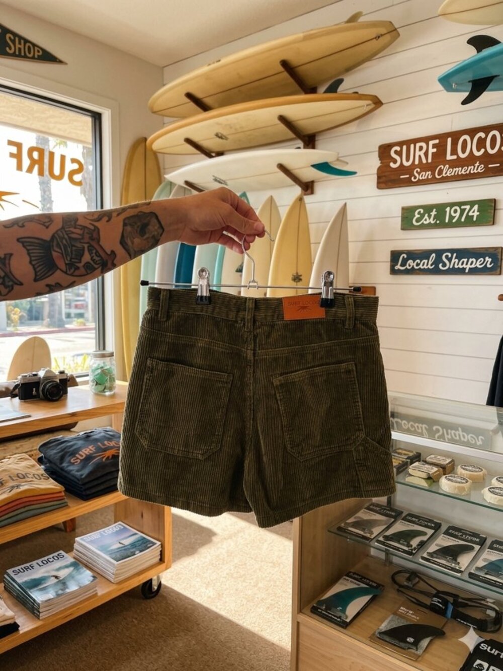 Boneyard Corduroy Shorts - Olive Green 🏄‍♀️🤙🤙🫒 - Picture 2 of 5